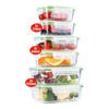 Alpina - Set of 6 glass food containers with lid lunchbox 370 ml / 640 ml / 1050 ml