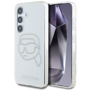Karl Lagerfeld Rhinestones Karl Head Logo - Étui Samsung Galaxy S25 (transparent)