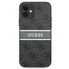 Guess 4G Printed Stripe - pouzdro pro iPhone 12 mini (šedé)