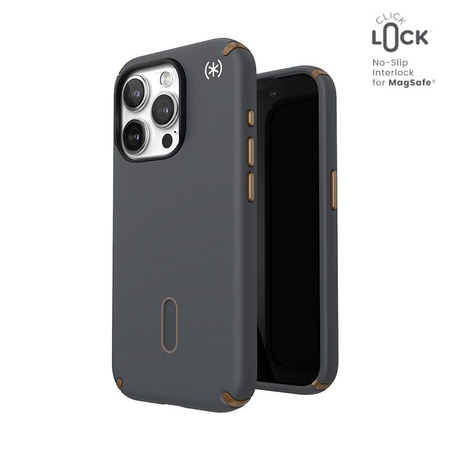 Speck Presidio2 Pro ClickLock & MagSafe - iPhone 15 Pro tok (szénszürke / hideg bronz)