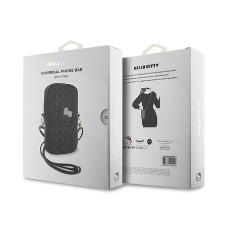 Hello Kitty Quilted Bows Strap - Umhängetasche für Handy (schwarz)