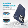Speck Presidio2 Grip ClickLock & MagSafe - Coque pour iPhone 15 Pro Max (Bleu Littoral / Gris Poussière)