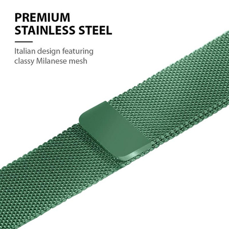 Crong Milano Steel - Řemínek z nerezové oceli pro Apple Watch 38/40/41/42 mm (zelený)