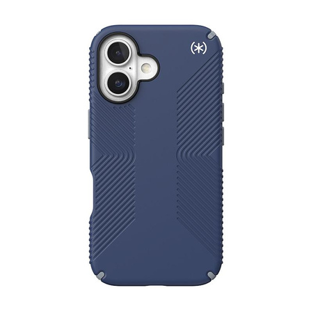 Speck Presidio2 Grip - pouzdro pro iPhone 16 (pobřežní modrá / prachově šedá / bílá)