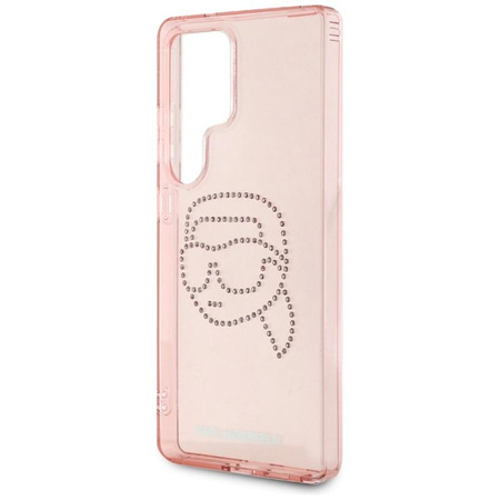 Karl Lagerfeld Rhinestones Karl Head Logo - Hülle für Samsung Galaxy S25 Ultra (Rosa)