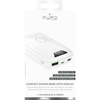 PURO Compact Power Bank - Power banka pro smartphony a tablety 10000 mAh, USB-A, USB-C, 15 W + LED displej (bílá)