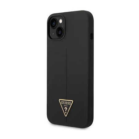 Guess Silicone Triangle Logo - Hülle für iPhone 14 Plus (Schwarz)