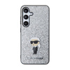 Karl Lagerfeld Fixed Glitter Ikonik Logo Metal Pin - Etui Samsung Galaxy S24+ (srebrny)