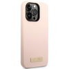 Guess Silicone Logo Plate MagSafe - iPhone 14 Pro Max Case (pink)