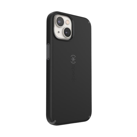 Speck CandyShell Pro + MagSafe - Coque pour iPhone 14 / iPhone 13 avec revêtement MICROBAN (Noir / Gris ardoise)