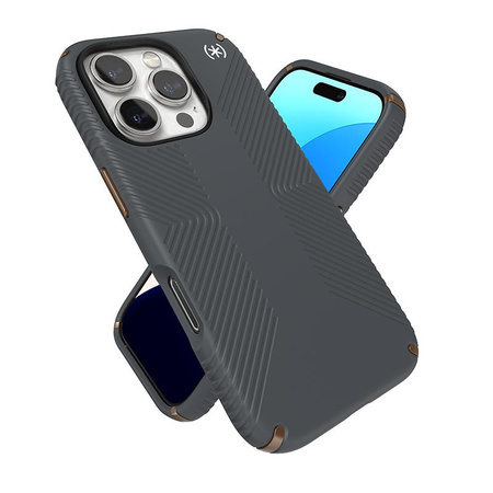 Speck Presidio2 Grip - iPhone 16 Pro Case (Charcoal Grey / Cool Bronze / White)
