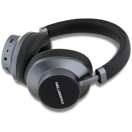 Karl Lagerfeld Saffiano hosszúkás - Bluetooth ANC + ENC vezeték nélküli fülhallgató (fekete)