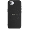 Guess Grained Ring MagSafe - étui pour iPhone 16e (noir)