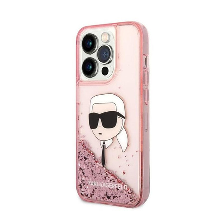 Karl Lagerfeld Liquid Glitter NFT Karl's Head - iPhone 14 Pro Max Case (pink)