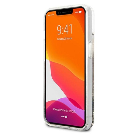 Guess Peony Liquid Glitter - iPhone 13 mini Tasche (Gold)