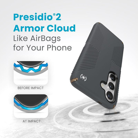 Speck Presidio2 Grip - pouzdro pro Samsung Galaxy S24 (Charcoal Grey / Cool Bronze)