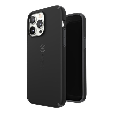 Speck CandyShell Pro - Coque pour iPhone 14 Pro Max avec revêtement MICROBAN (Noir / Gris ardoise)