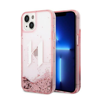 Karl Lagerfeld Liquid Glitter Big Logo Case - Étui pour iPhone 14 (rose)
