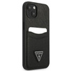 Guess Saffiano Double Card Triangle - iPhone 13 tok (fekete)