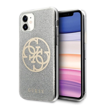 Guess Circle Glitter 4G - iPhone 11 Case (Light Grey)