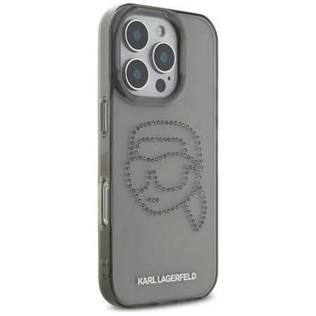 Karl Lagerfeld IML Rhinestones Karl Head - Pouzdro pro iPhone 16 Pro (černé)