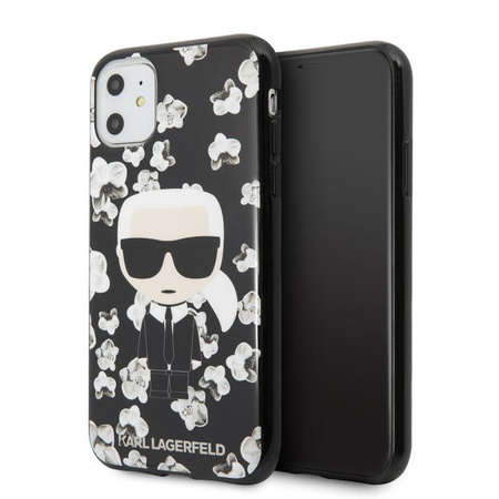 Karl Lagerfeld Iconic Karl Flower - Coque pour iPhone 11 (noir)