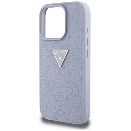 Guess Hot Stamp 4G Pattern Triangle Metal Logo - Case for iPhone 16 Pro (purple)