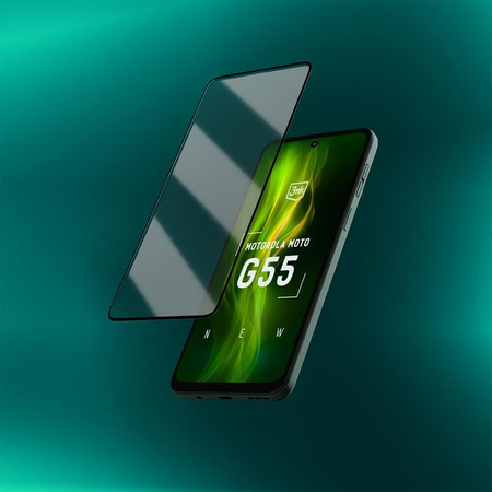 3mk HardGlass Max Lite - Verre trempé pour Motorola Moto G55 5G (Noir)