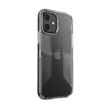 Speck Presidio Perfect-Clear with Grips - iPhone 12 / iPhone 12 Pro Case with MICROBAN Coating (Clear)