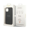 Guess Saffiano Metal Logo Stripes - Etui iPhone 14 (czarny)