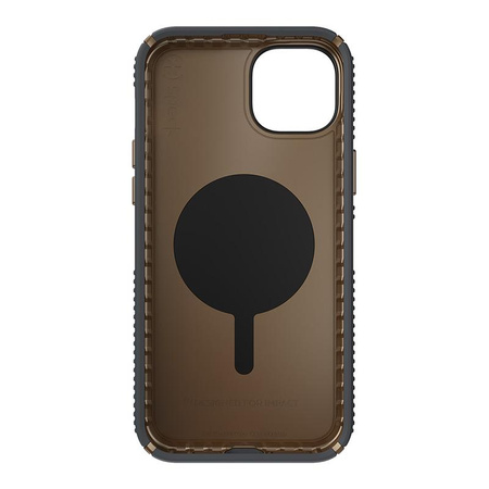Speck Presidio2 Grip Magsafe - Coque iPhone 15 Plus / iPhone 14 Plus (Gris anthracite / Bronze froid / Blanc)