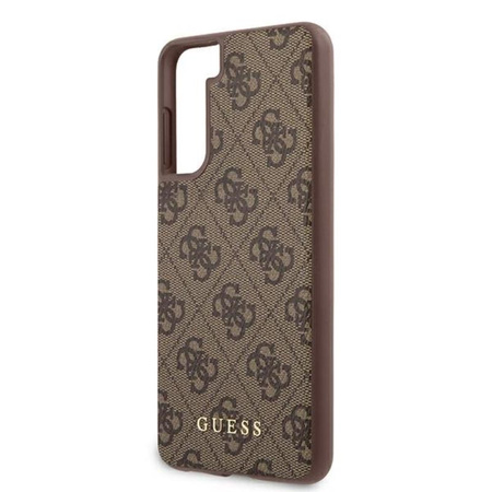 Guess 4G Metal Logo - pouzdro pro Samsung Galaxy S21 (hnědé)