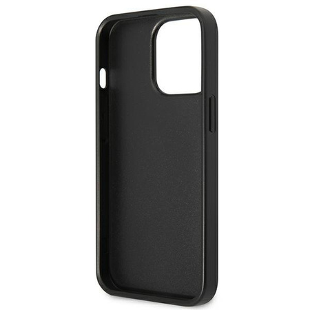 Guess Saffiano Double Card Triangle - iPhone 13 Pro Max tok (fekete)