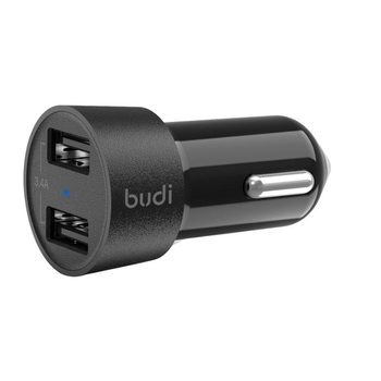 Budi - Chargeur de voiture 2x USB, 17W (Noir)