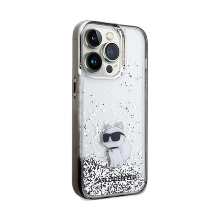 Karl Lagerfeld Liquid Glitter Choupette - Hülle für iPhone 14 Pro Max (Transparent)