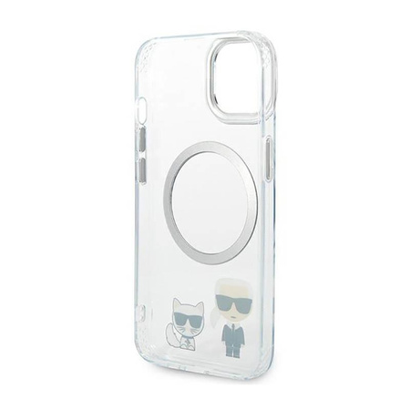Karl Lagerfeld Karl & Choupette Aluminium MagSafe - iPhone 14 Tasche (Transparent)