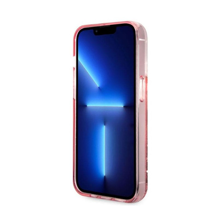 Karl Lagerfeld Liquid Glitter NFT Choupette Head - pouzdro pro iPhone 14 Pro (růžové)