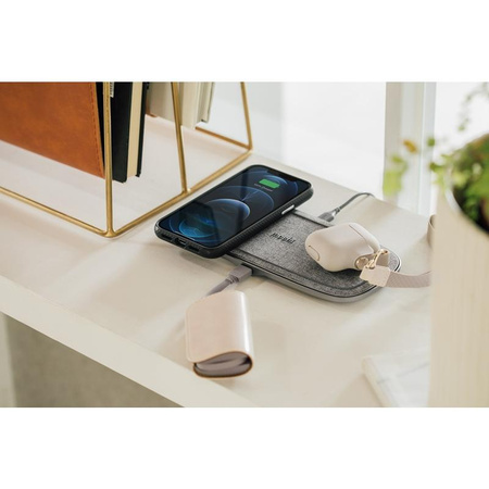 Moshi Sette Q - Kettős Qi vezeték nélküli induktív töltő iPhone és Android készülékhez (északi szürke)
