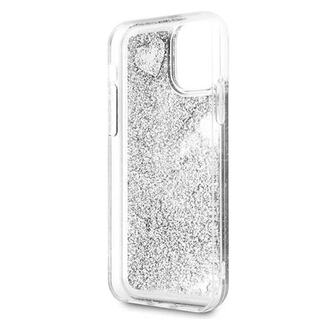 Guess Liquid Glitter Hearts - iPhone 11 Pro Case (silver)