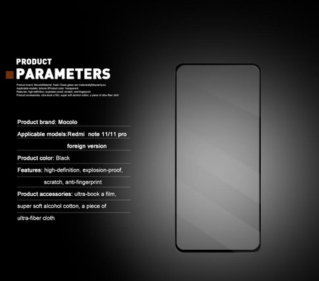 Mocolo 2.5D Full Glue Glass - Védőüveg Xiaomi Redmi Note 11 Pro / Note 11 Pro Plus számára 