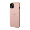 Guess Saffiano Metal Logo Stripes - Coque iPhone 14 Plus (rose)