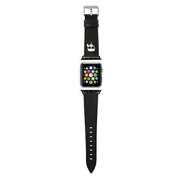 Karl Lagerfeld Saffiano Karl Head - Armband für Apple Watch 42/44/45 mm (schwarz)