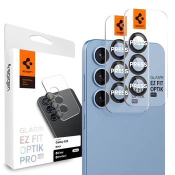Spigen Optik Pro GLAS.TR EZ Fit Camera Protector 2-Pack - Lens protection glass for Samsung Galaxy S25+ (2 pcs) (Black)