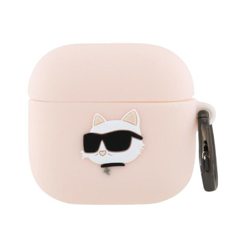 Karl Lagerfeld Silikonové pouzdro Choupette Head 3D - AirPods 4 (růžové)