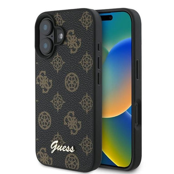 Guess Peony Script MagSafe - iPhone 16 Plus Tasche (schwarz)