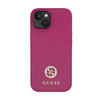 Guess 4G Strass Metal Logo - Coque iPhone 15 (rose)
