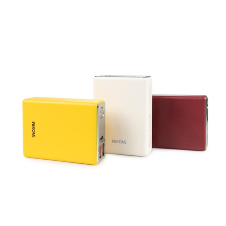 WEKOME WP-27 Tint Series - Power bank 10000 mAh szupergyors töltés USB-C PD 20W + 2x USB-A QC3.0 22.5W (Sárga)