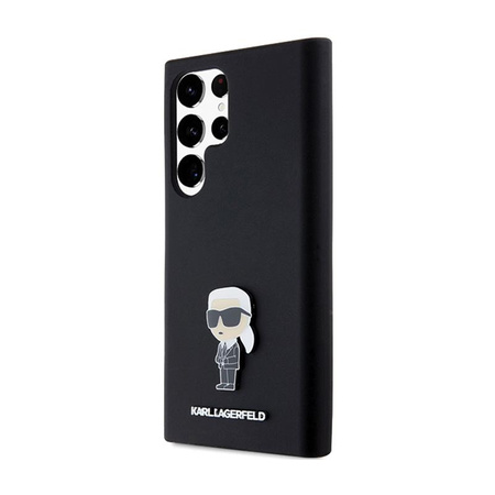 Karl Lagerfeld Silikon Ikonik Metal Pin - Hülle Samsung Galaxy S24 Ultra (czarny)