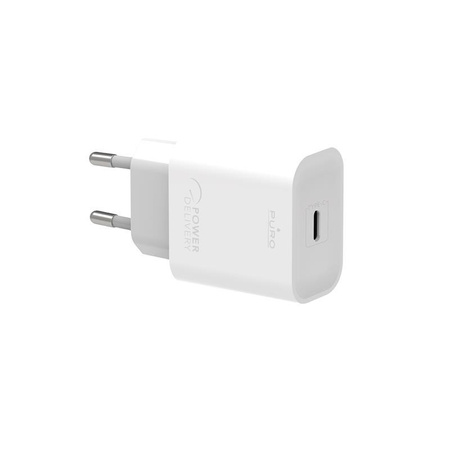 Chargeur rapide de voyage PURO Mini - Chargeur rapide de voyage USB-C Power Delivery 20W (blanc)