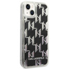 Karl Lagerfeld Monogram Liquid Glitter - pouzdro pro iPhone 14 Plus (černé)